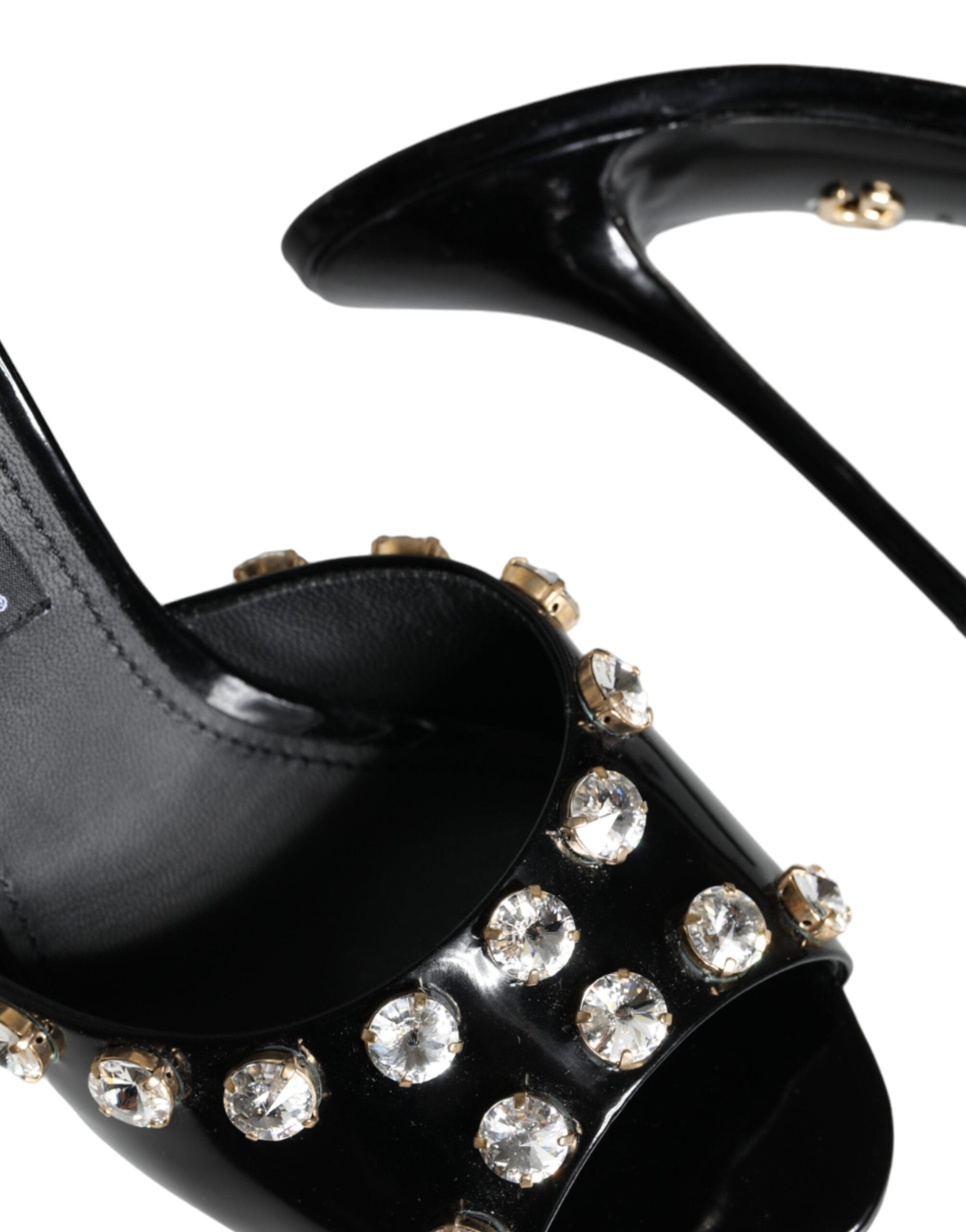 Dolce &amp; Gabbana Schwarze Kristall Heels Keira Sandalen Schuhe
