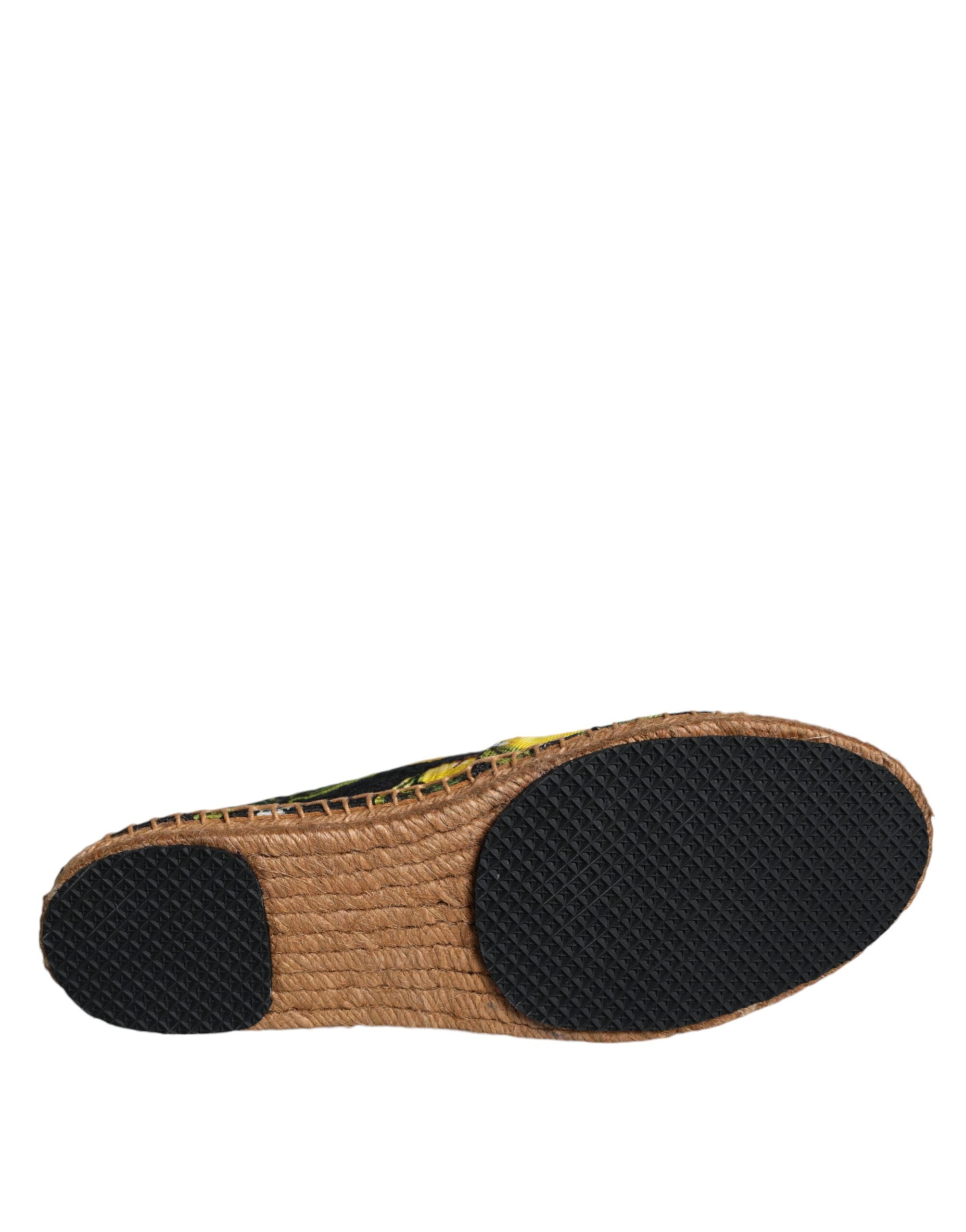 Dolce &amp; Gabbana – Mehrfarbige Zitronen-Espadrilles zum Hineinschlüpfen