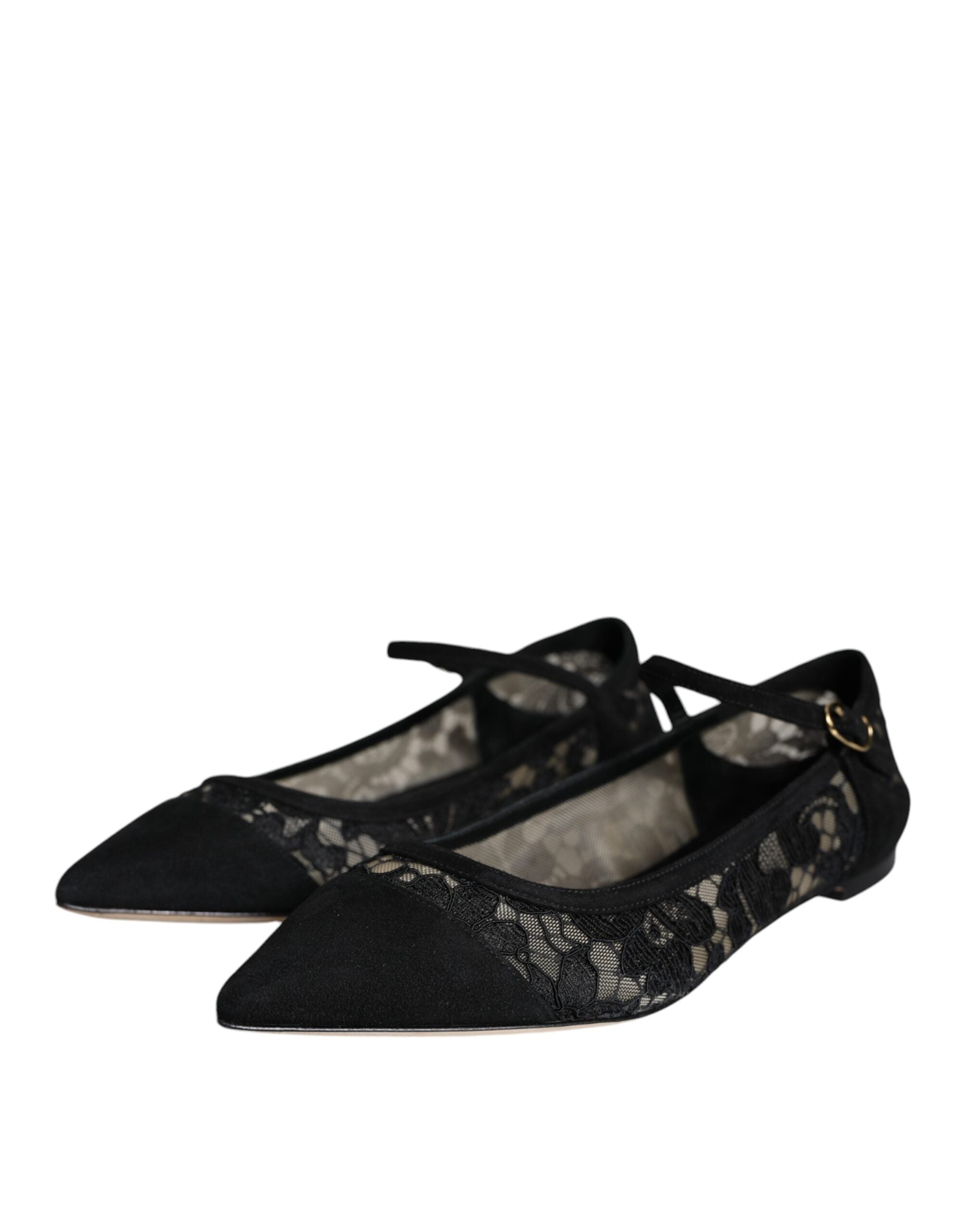 Dolce &amp; Gabbana – Schwarze Taormina-Schuhe mit Spitze von Bellucci