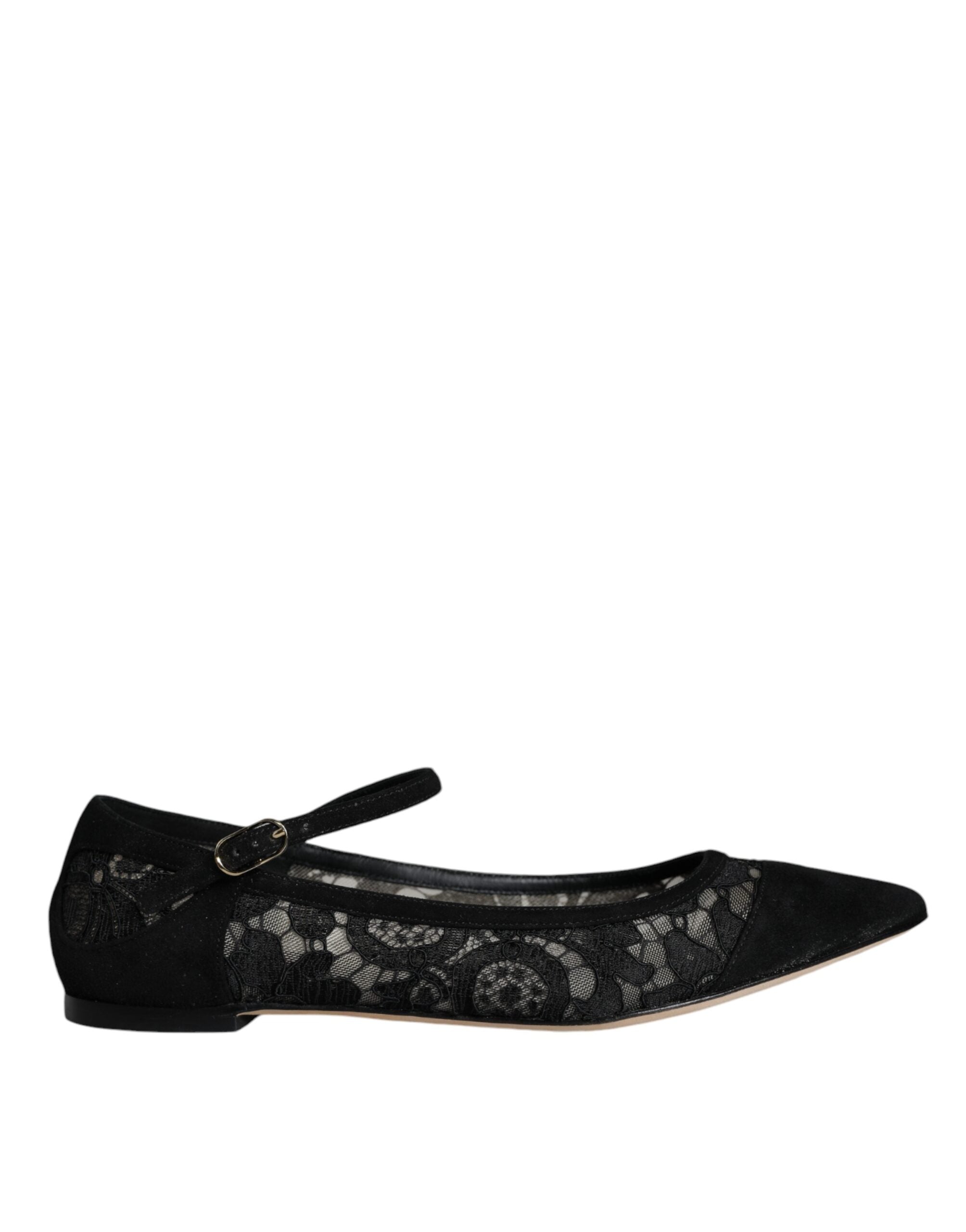 Dolce &amp; Gabbana – Schwarze Taormina-Schuhe mit Spitze von Bellucci