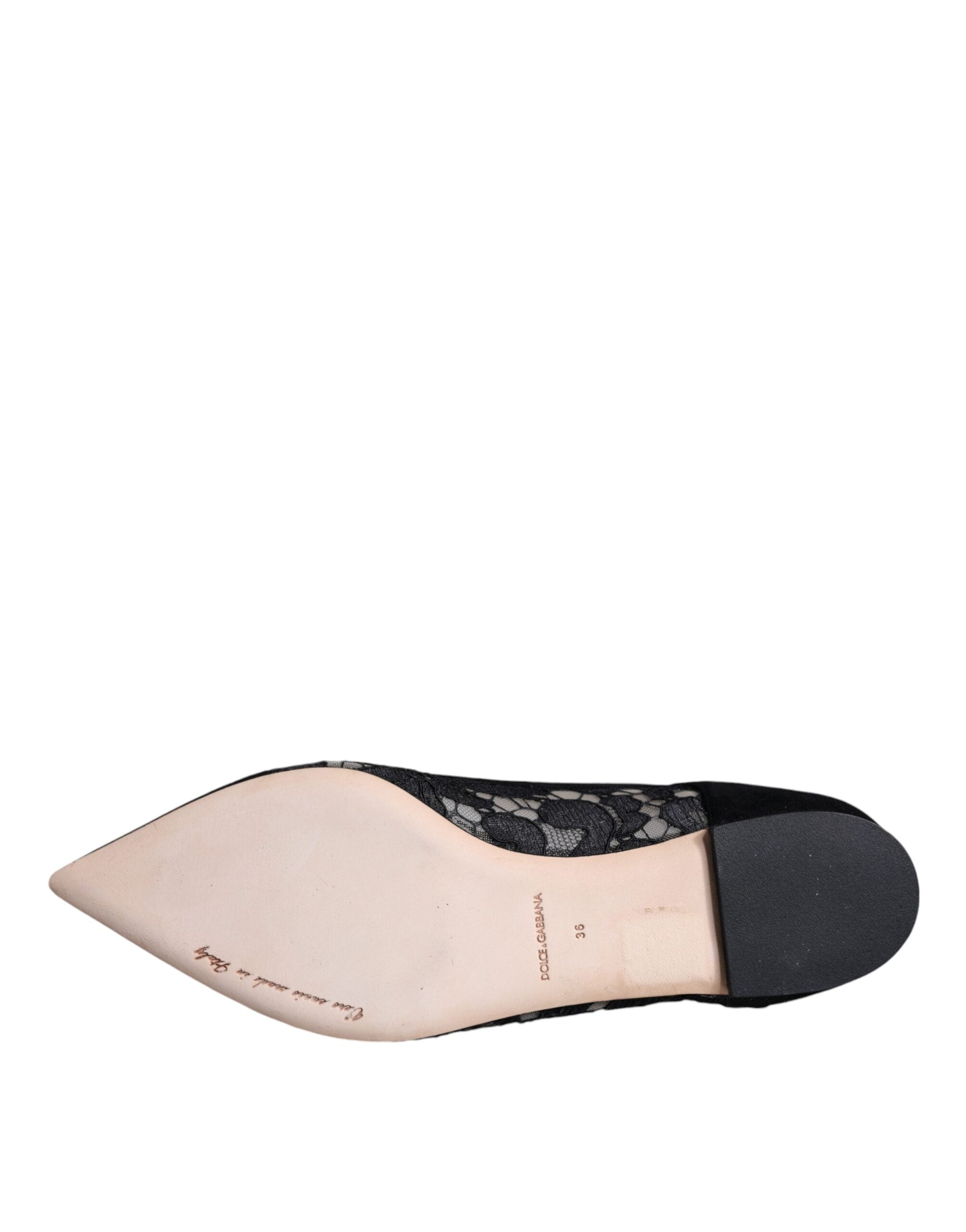Dolce &amp; Gabbana – Schwarze Taormina-Schuhe mit Spitze von Bellucci