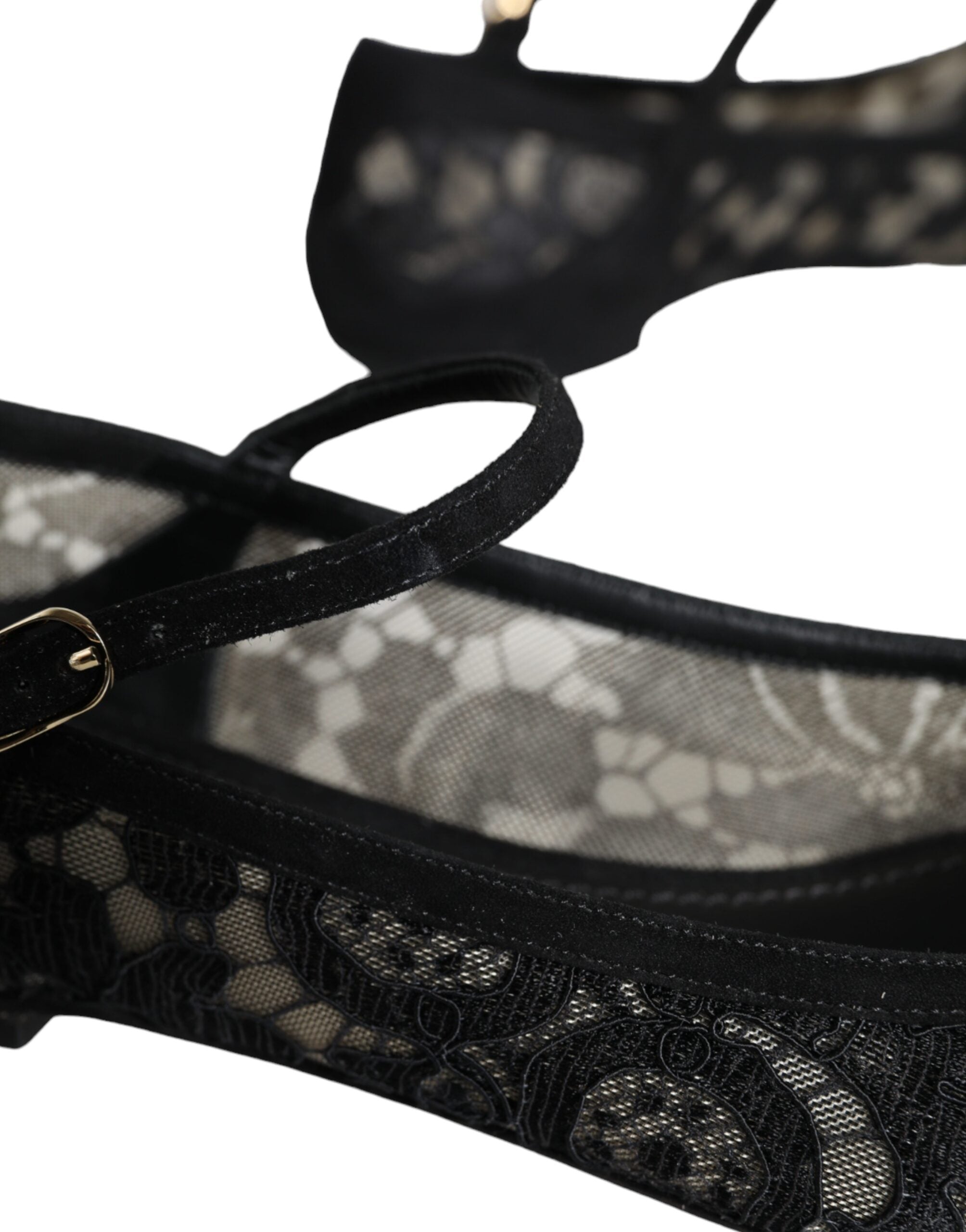 Dolce &amp; Gabbana – Schwarze Taormina-Schuhe mit Spitze von Bellucci