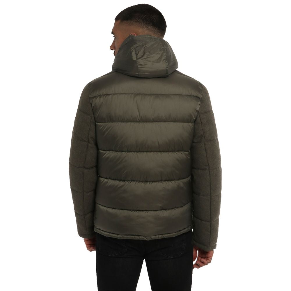 Yes Zee Green Polyester Down Jacket
