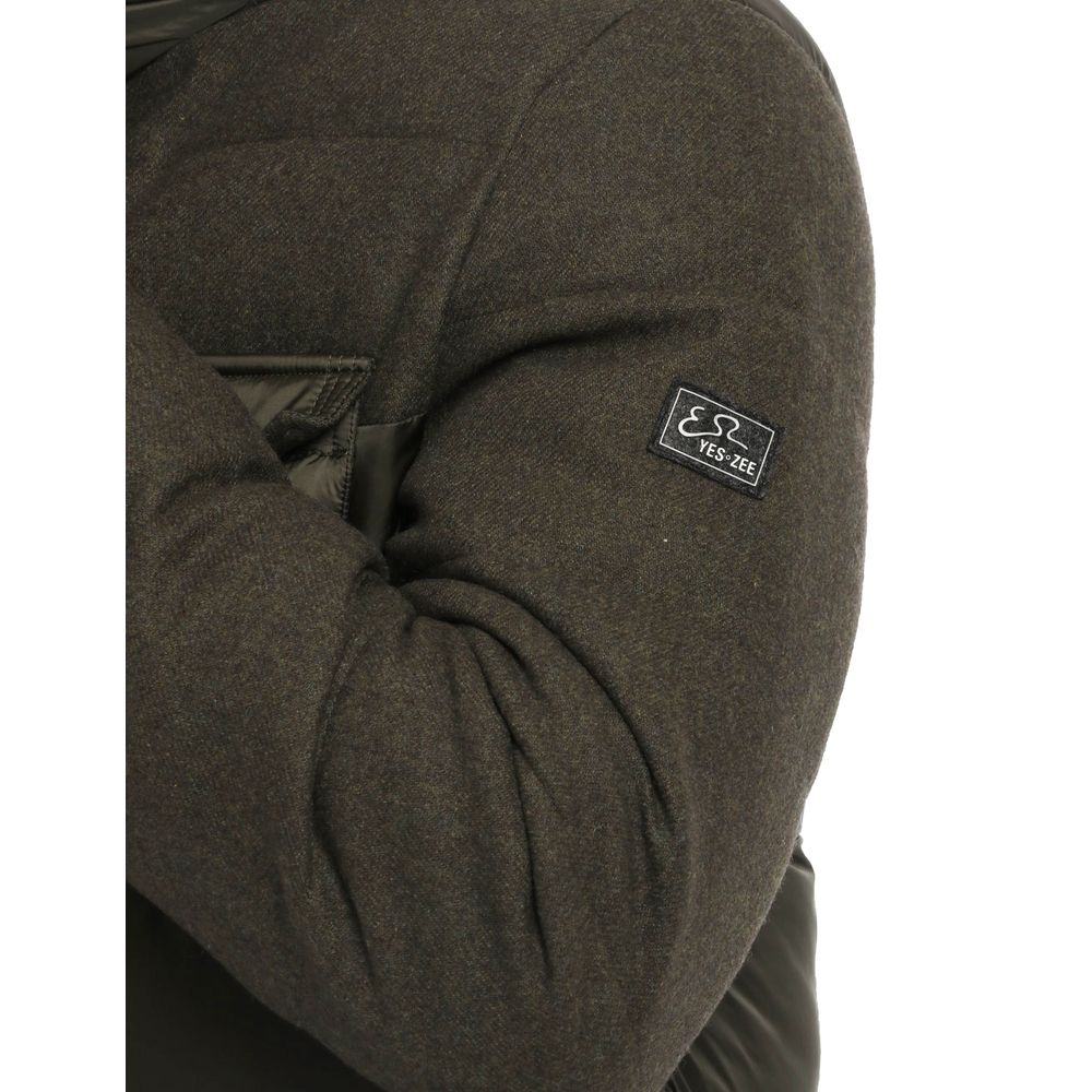 Yes Zee Green Polyester Down Jacket