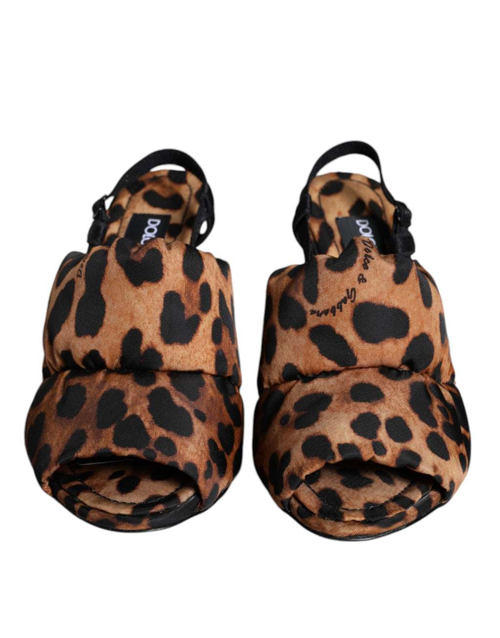 Dolce &amp; Gabbana Braune Keira Slingback-Sandalen mit Leopardenmuster