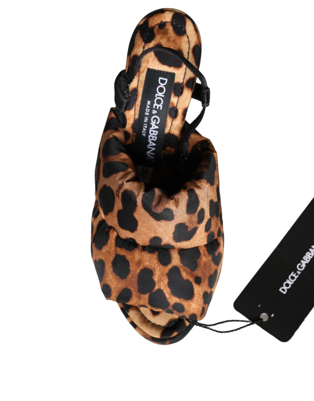 Dolce &amp; Gabbana Braune Keira Slingback-Sandalen mit Leopardenmuster