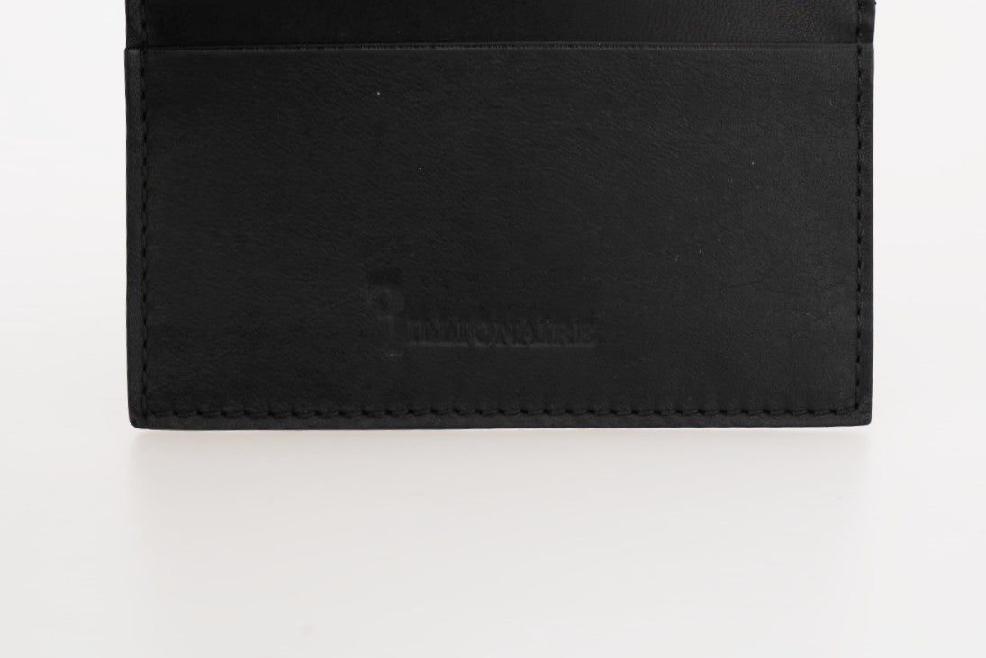 Billionaire Italian Couture Exquisite Herren-Geldbörse aus schwarzem Leder