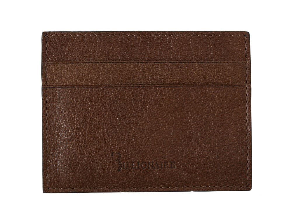 Billionaire Italian Couture Elegante Herren-Geldbörse aus Leder in Braun