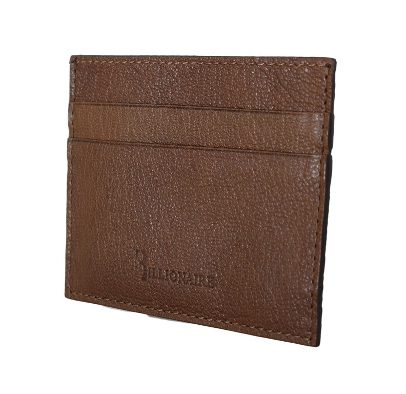 Billionaire Italian Couture Elegante Herren-Geldbörse aus Leder in Braun
