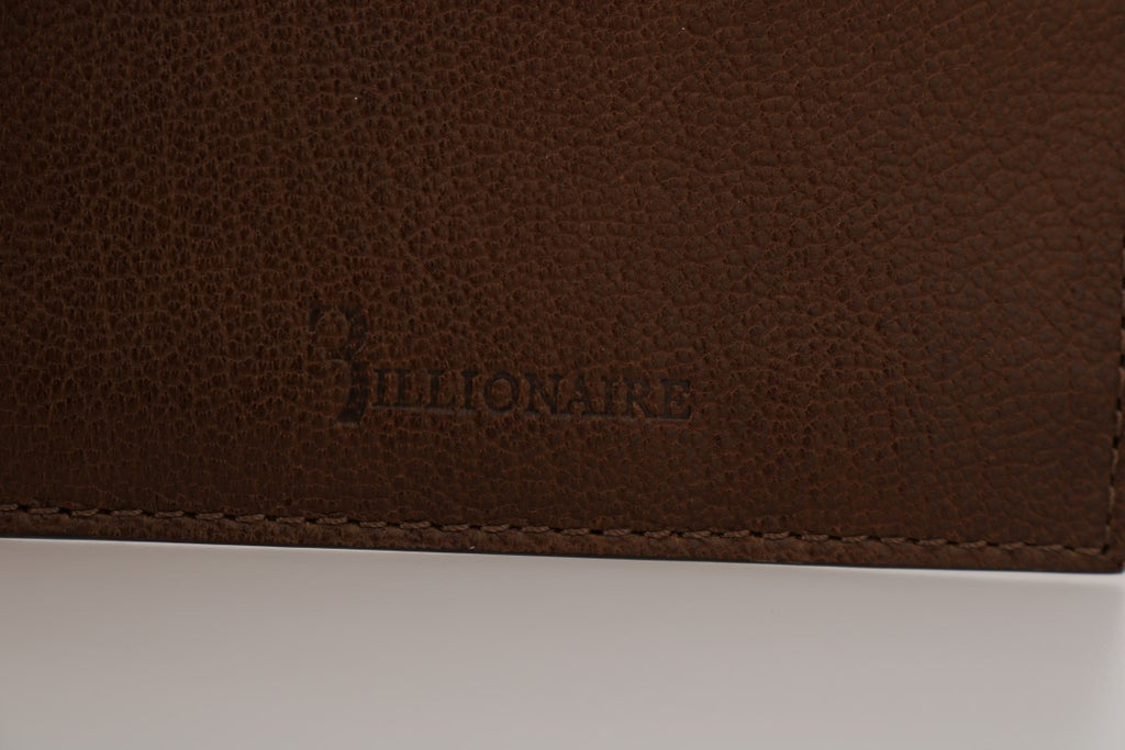 Billionaire Italian Couture Elegante Herren-Geldbörse aus Leder in Braun