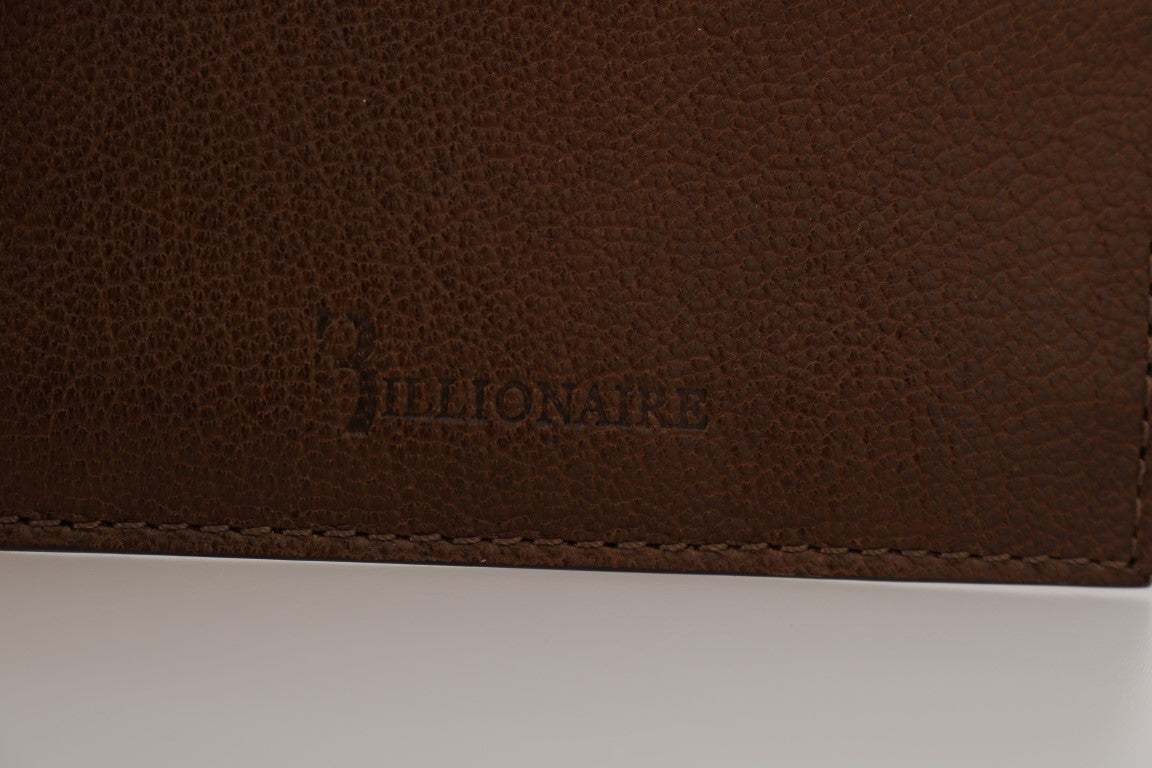 Billionaire Italian Couture Elegante Herren-Geldbörse aus Leder in Braun