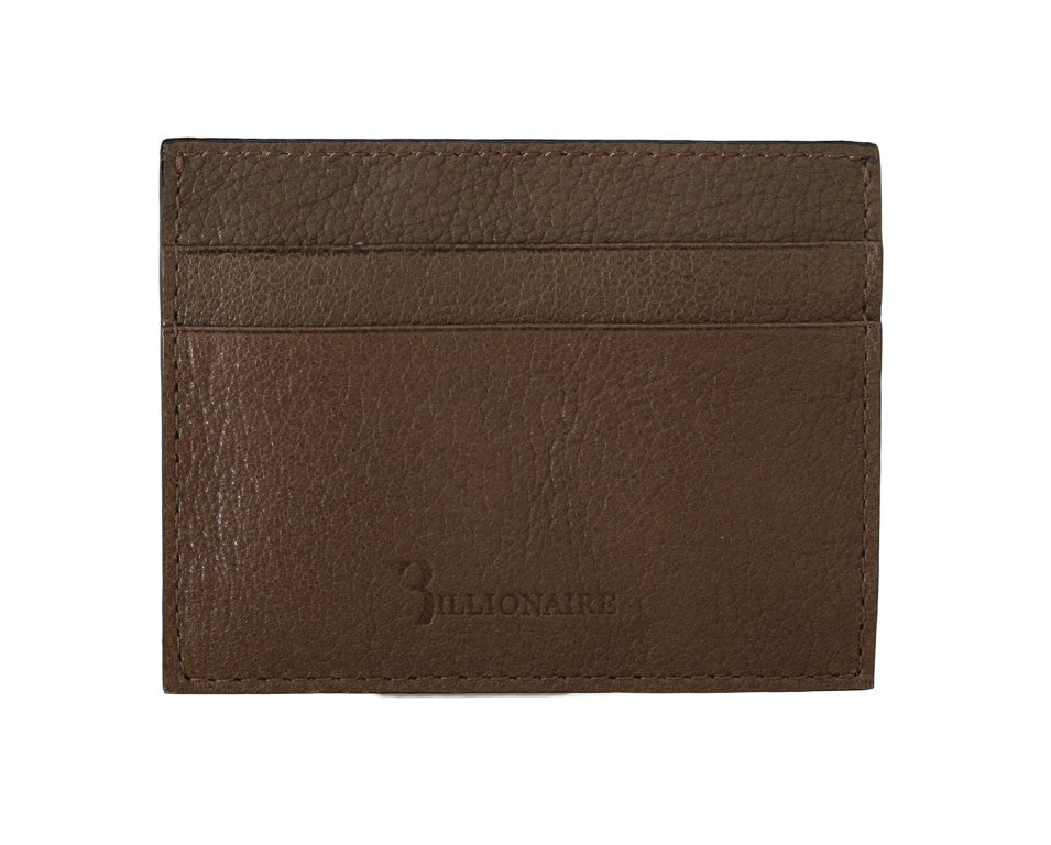 Billionaire Italian Couture Elegante Herren-Geldbörse aus taubenfarbenem Leder