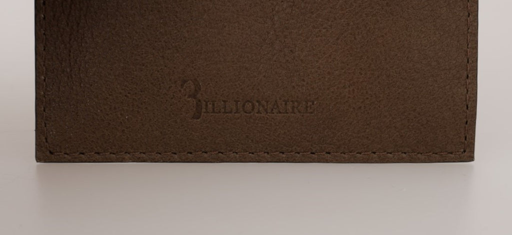 Billionaire Italian Couture Elegante Herren-Geldbörse aus taubenfarbenem Leder
