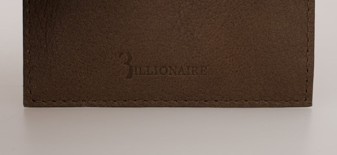 Billionaire Italian Couture Elegante Herren-Geldbörse aus taubenfarbenem Leder