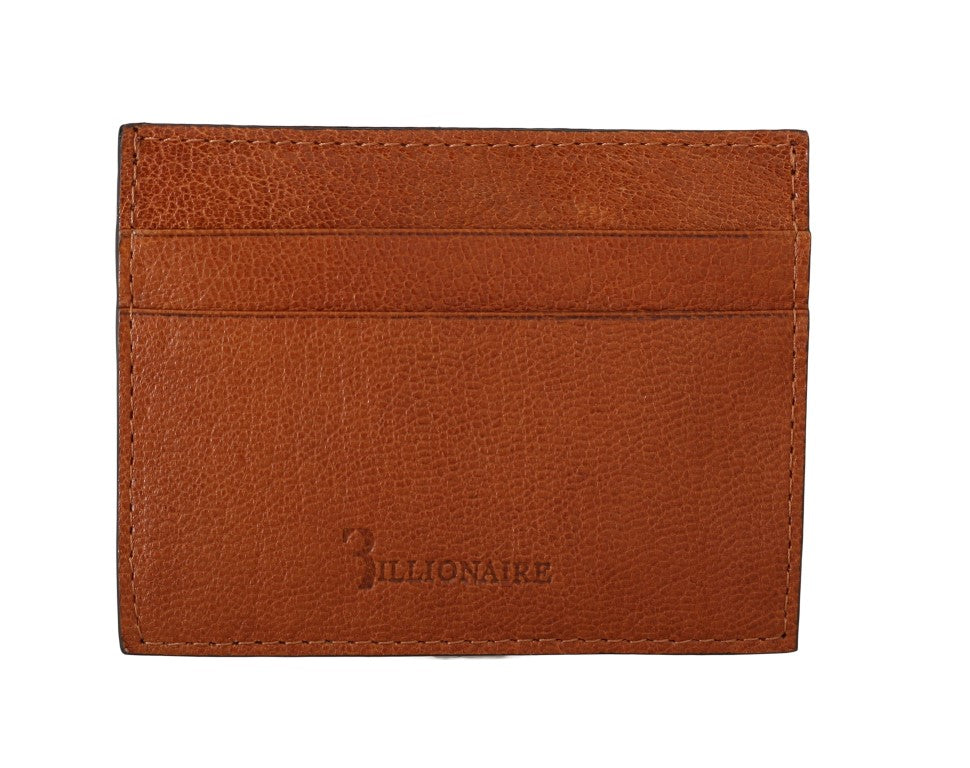 Billionaire Italian Couture Elegante Herren-Geldbörse aus Leder in Braun