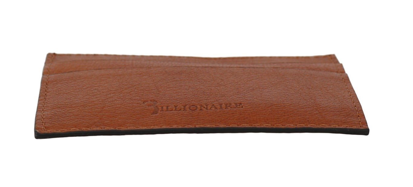 Billionaire Italian Couture Elegante Herren-Geldbörse aus Leder in Braun