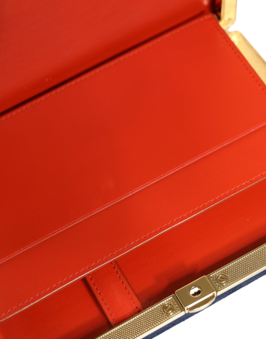 Dolce &amp; Gabbana Blau Wildleder Gold Rahmen Clutch Abend Party Handtasche Tasche