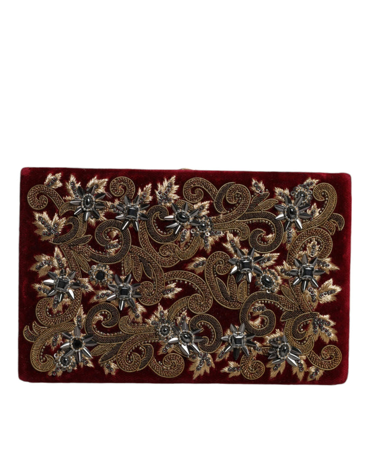 Dolce &amp; Gabbana Roter Samt Goldrahmen Clutch Abendtasche Partytasche