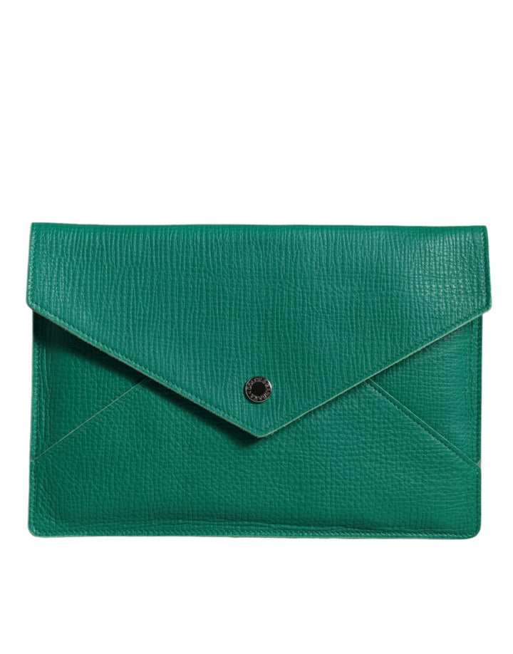 Dolce &amp; Gabbana Grüne Lederhandtasche Clutch Mini Geldbörse Beutel Tablet-Hülle