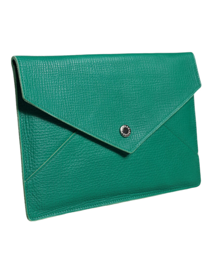 Dolce &amp; Gabbana Grüne Lederhandtasche Clutch Mini Geldbörse Beutel Tablet-Hülle
