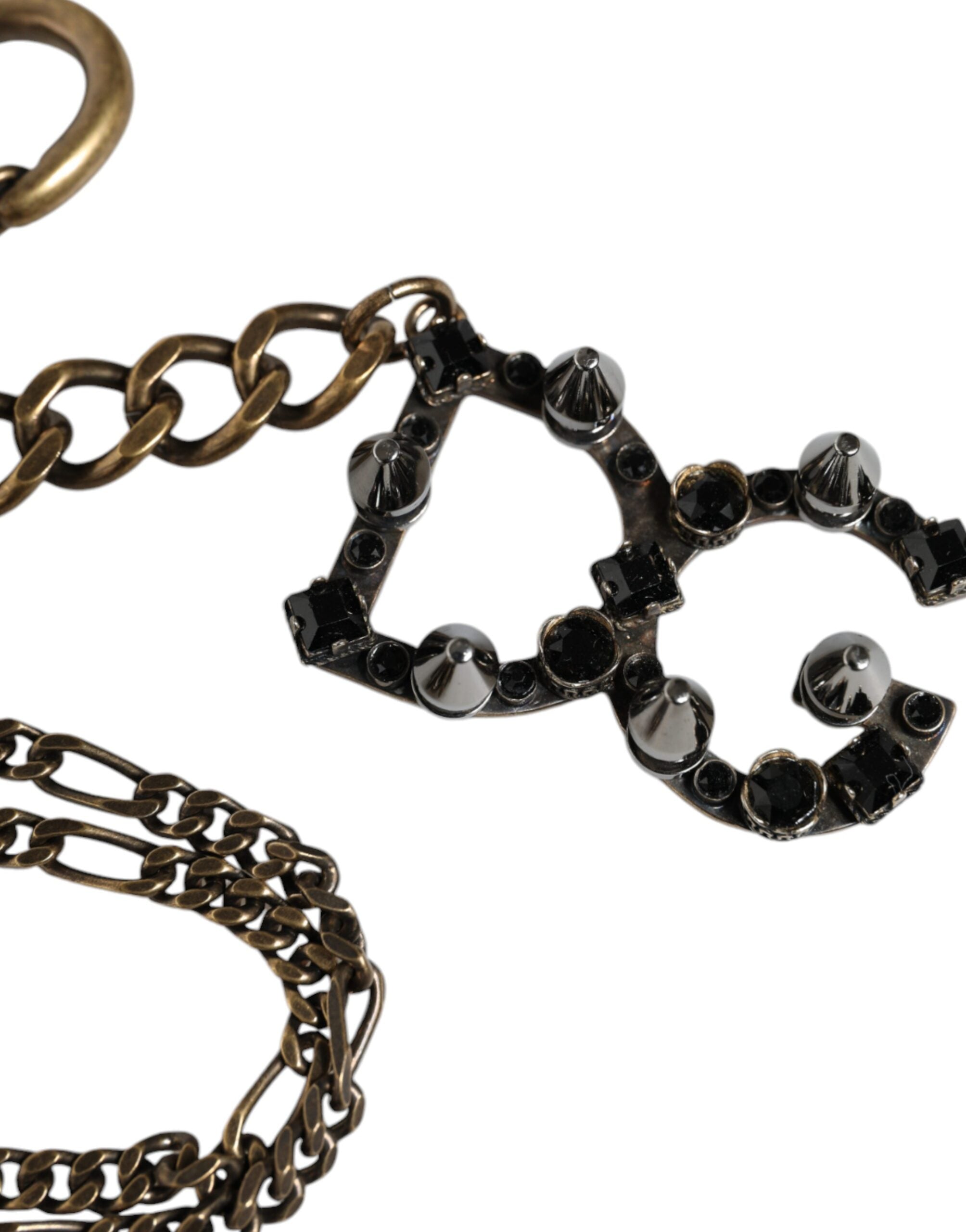 Dolce &amp; Gabbana Schlüsselanhänger mit DG-Logo und Kristallen in Silber