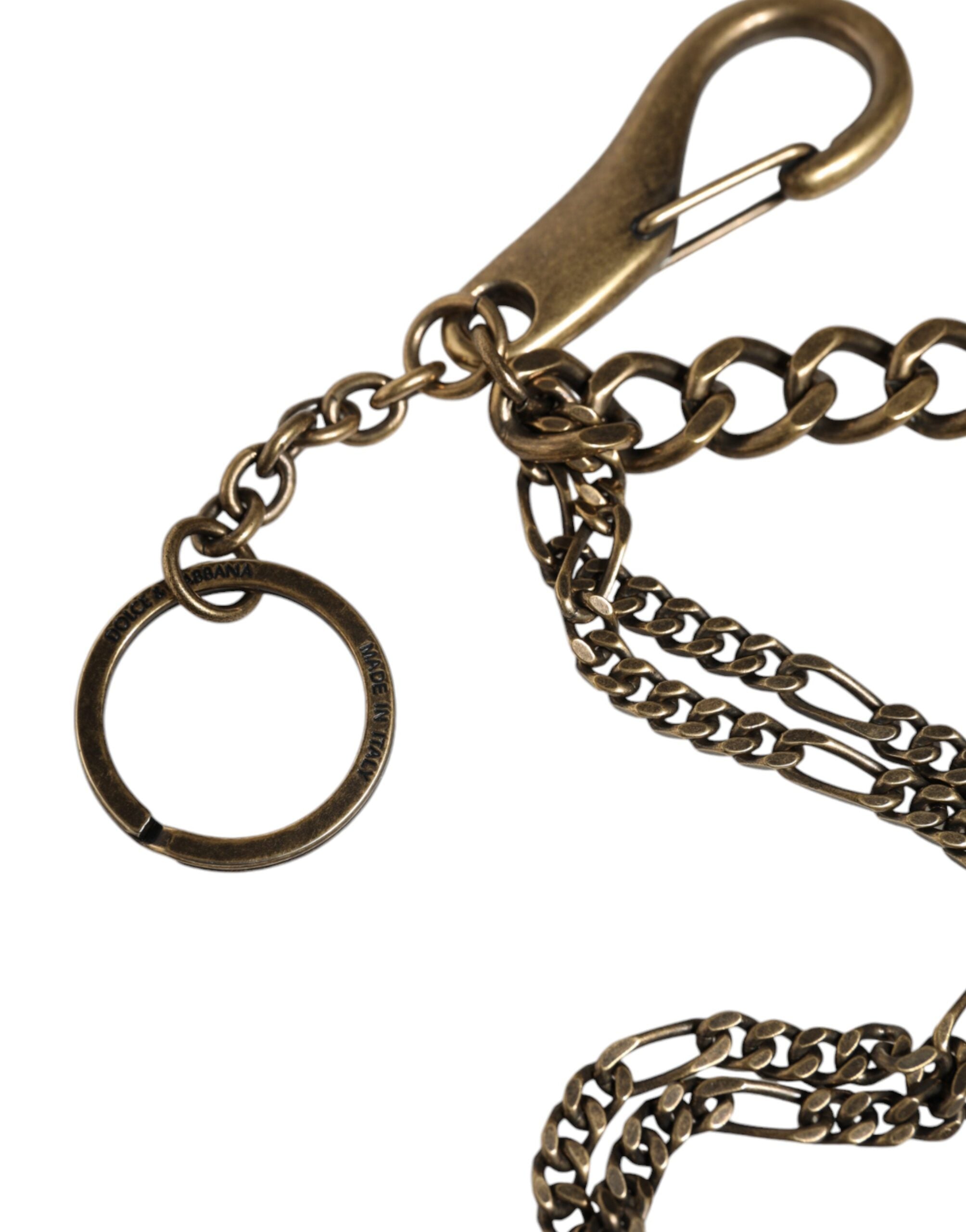 Dolce &amp; Gabbana Schlüsselanhänger mit DG-Logo und Kristallen in Silber