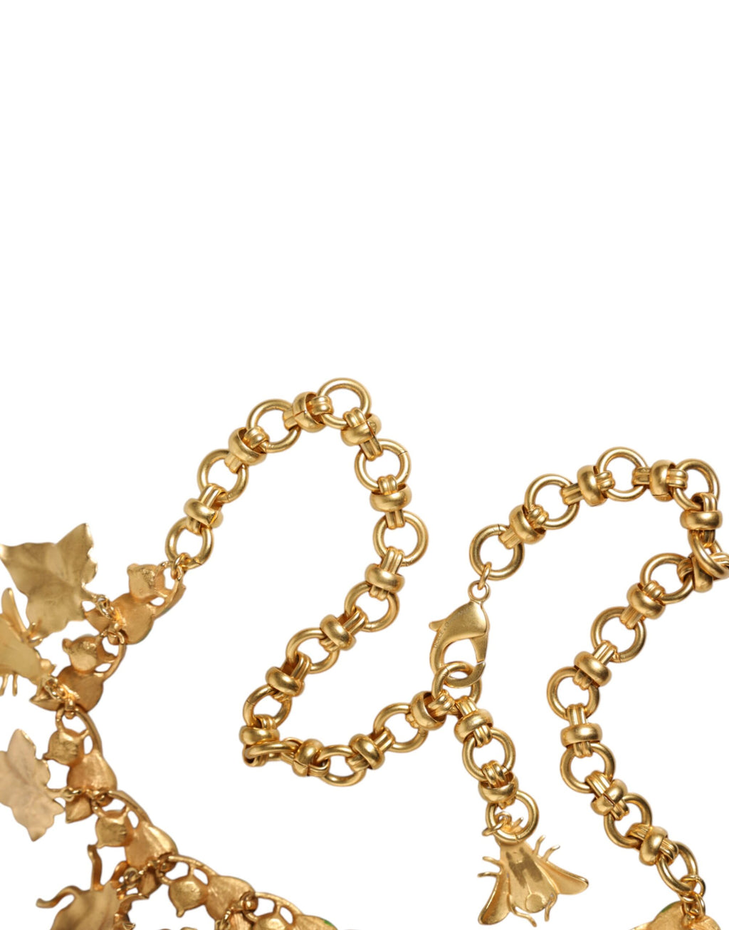 Dolce &amp; Gabbana Statement-Halskette mit Käferanhänger aus goldenem Messing und Kristall