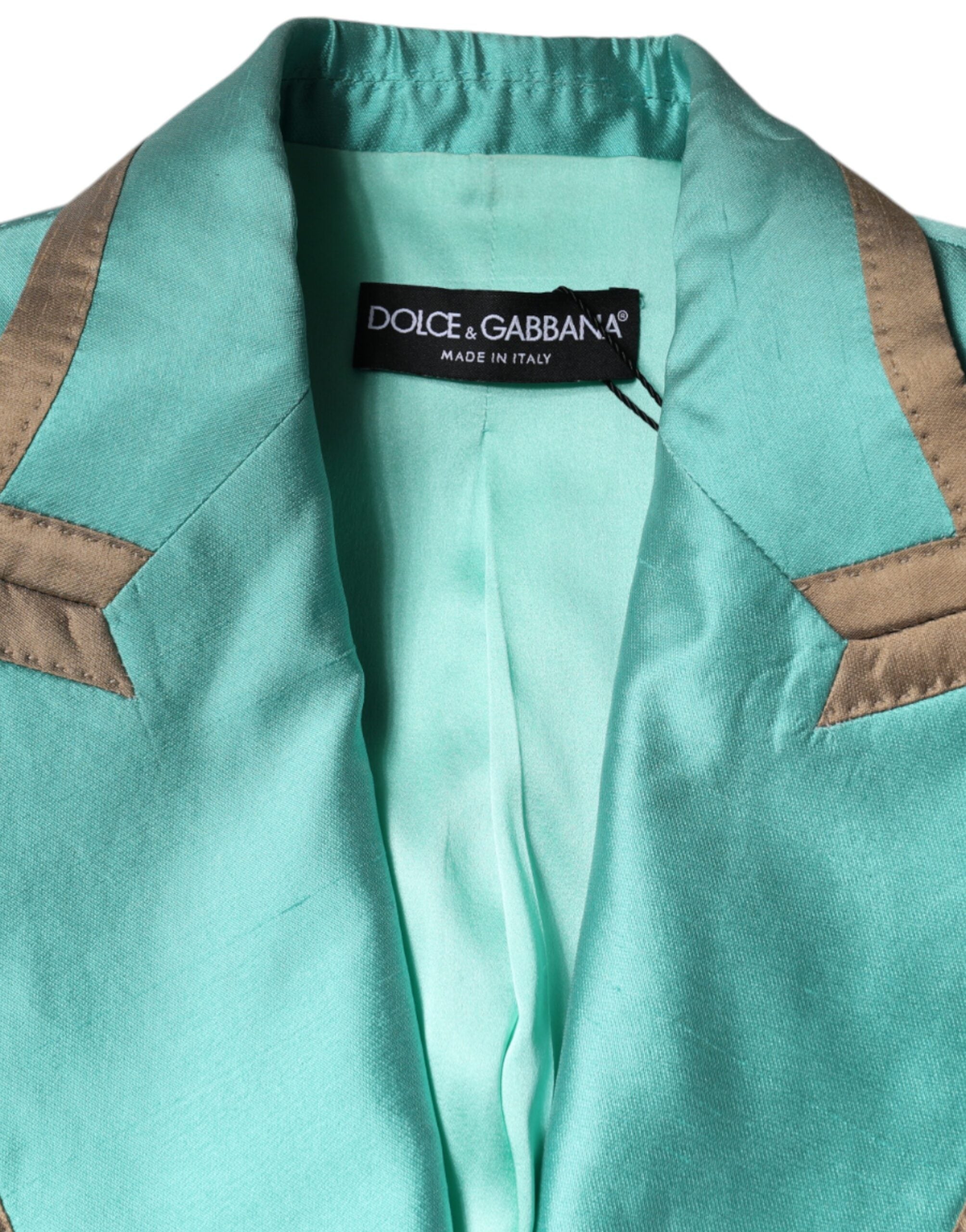 Dolce &amp; Gabbana – Einreihige Blazerjacke in Metallic-Grün