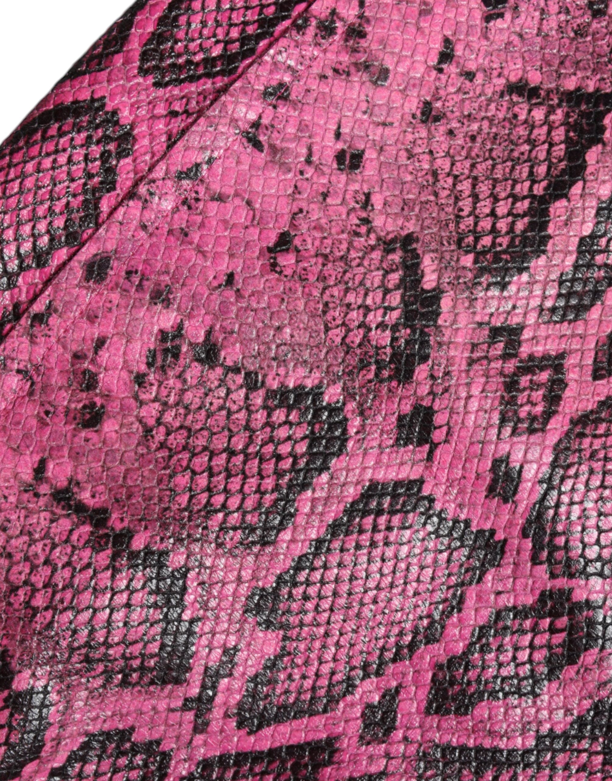 Dolce &amp; Gabbana – Rosa Hotpants-Shorts aus Leder mit hoher Taille
