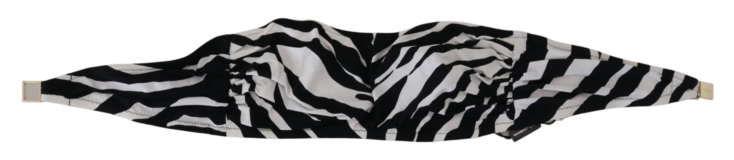 Dolce &amp; Gabbana – Bandeau-Bikinioberteil mit Zebramuster in Schwarz und Weiß