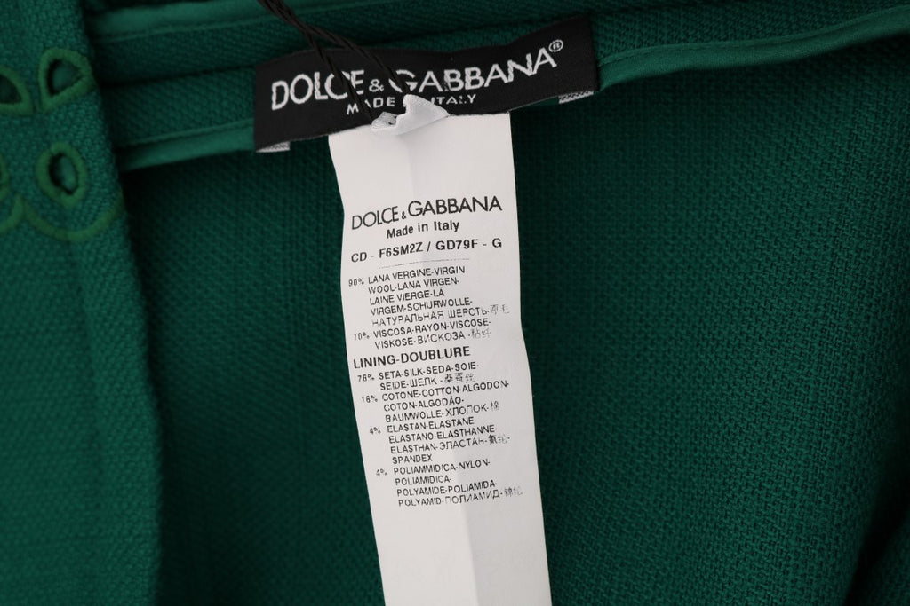 Dolce &amp; Gabbana Elegantes grünes Etuikleid in A-Linie