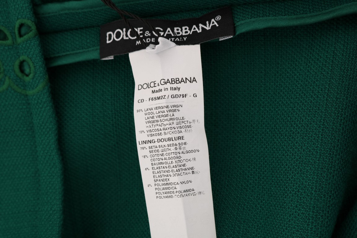Dolce &amp; Gabbana Elegantes grünes Etuikleid in A-Linie