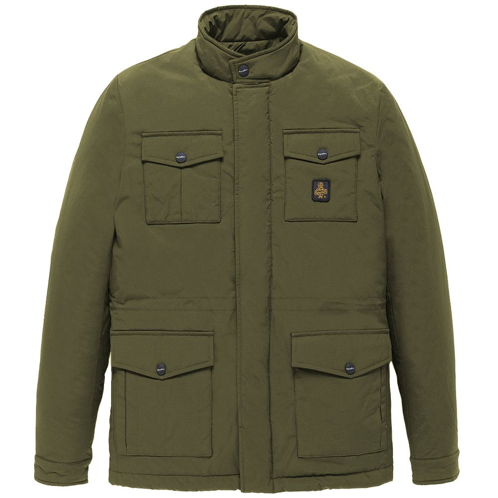 Refrigiwear Green Nylon Men Jacket with Four Pockets