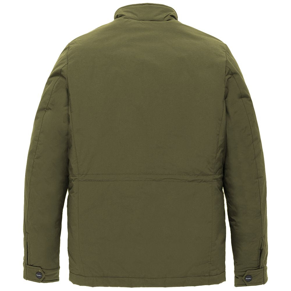 Refrigiwear Green Nylon Men Jacket with Four Pockets
