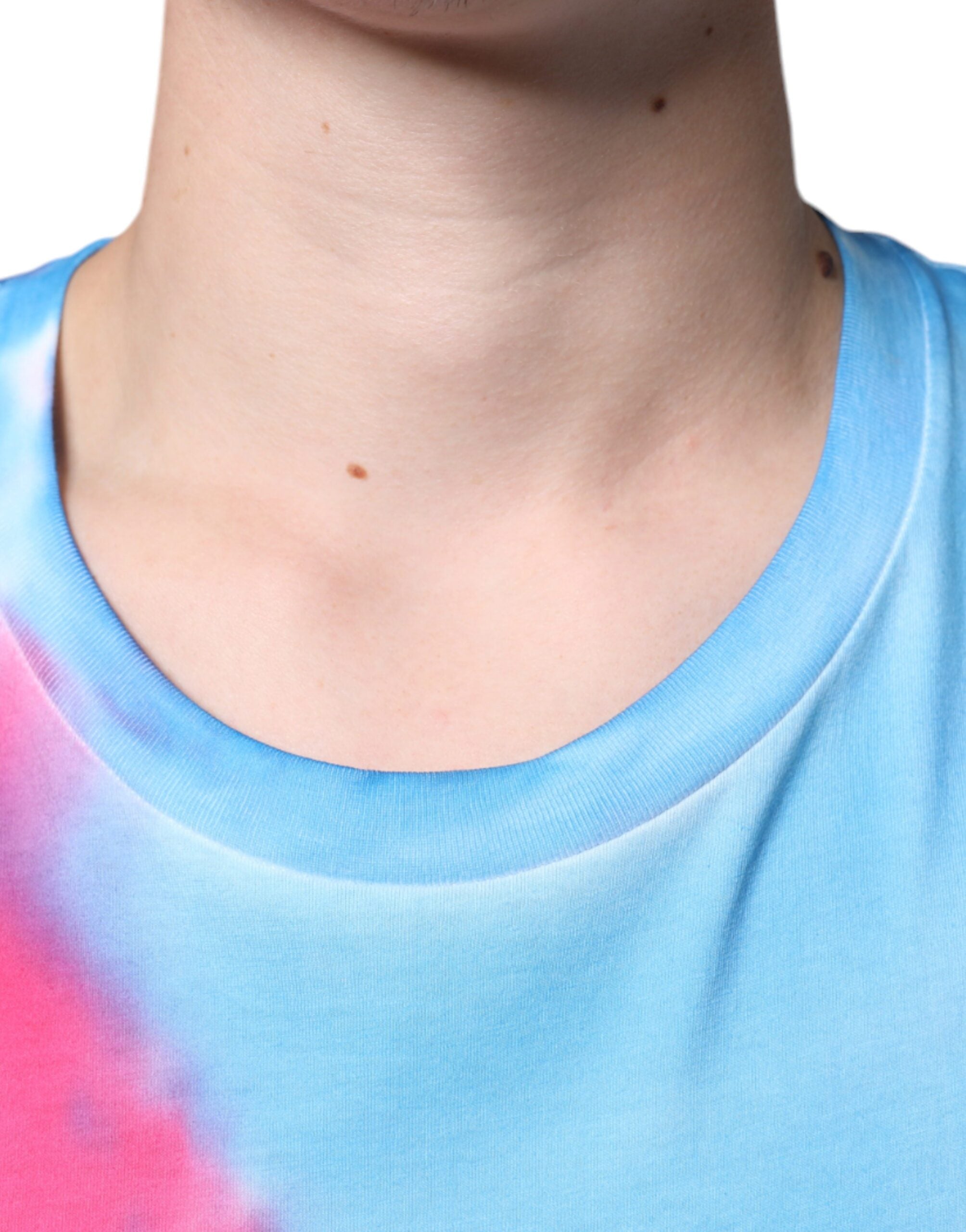 Dolce &amp; Gabbana – Mehrfarbiges, ärmelloses T-Shirt aus Baumwolle mit Batikmuster