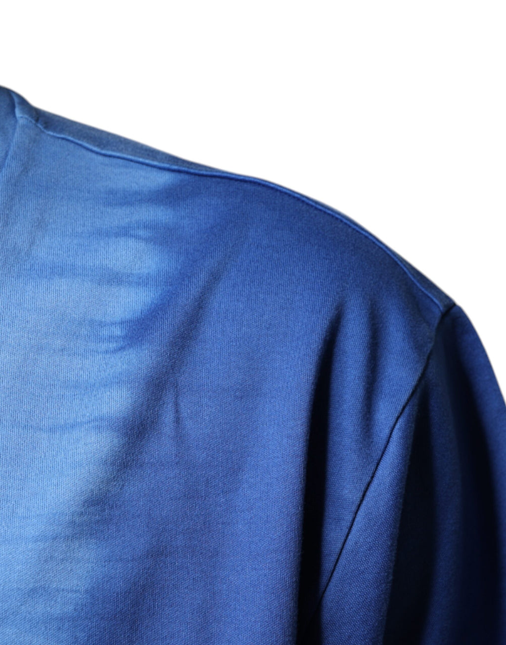Dolce &amp; Gabbana Blaues Baumwoll-T-Shirt mit Friedenszeichen und Batikmuster