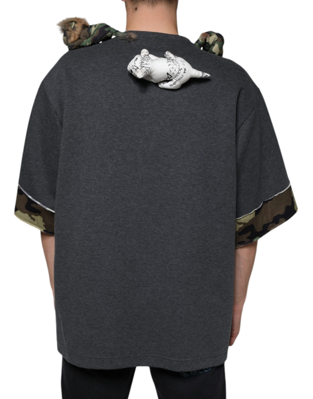 Dolce &amp; Gabbana Graues Camouflage Animal Stuff Baumwoll-T-Shirt