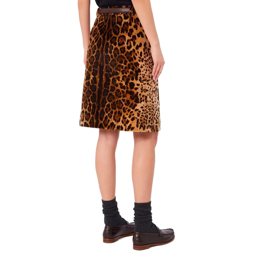 Max Mara Leopard Falange Skirt