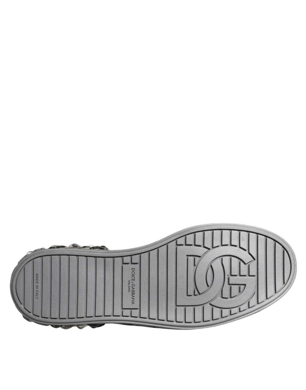 Dolce &amp; Gabbana – Portofino – Sneaker mit Kristall-Logo in Weiß und Silber