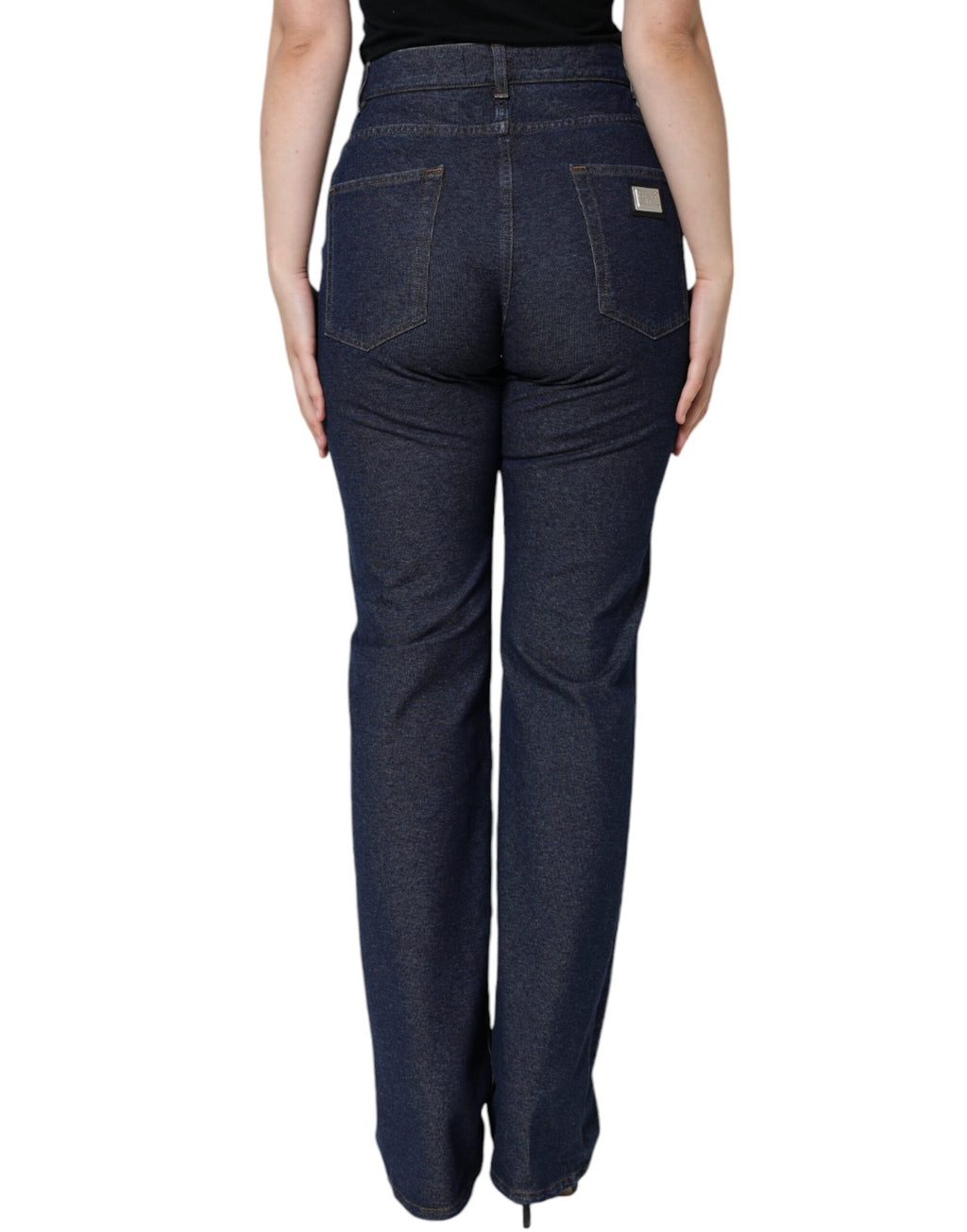 Dolce &amp; Gabbana Dunkelblaue Stretch-Jeans aus Baumwoll-Denim mit geradem Bein