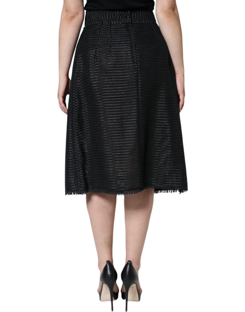 Dolce &amp; Gabbana – Bleistiftrock mit hoher Taille aus schwarzer Viskose