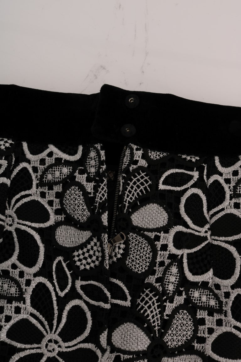 Dolce &amp; Gabbana Eleganter Spitzen-Minirock mit Kristalldetails