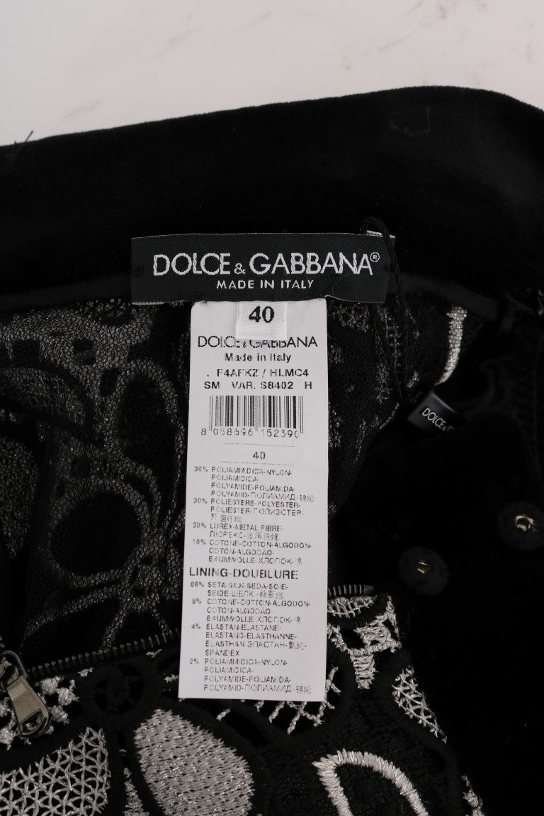 Dolce &amp; Gabbana Eleganter Spitzen-Minirock mit Kristalldetails