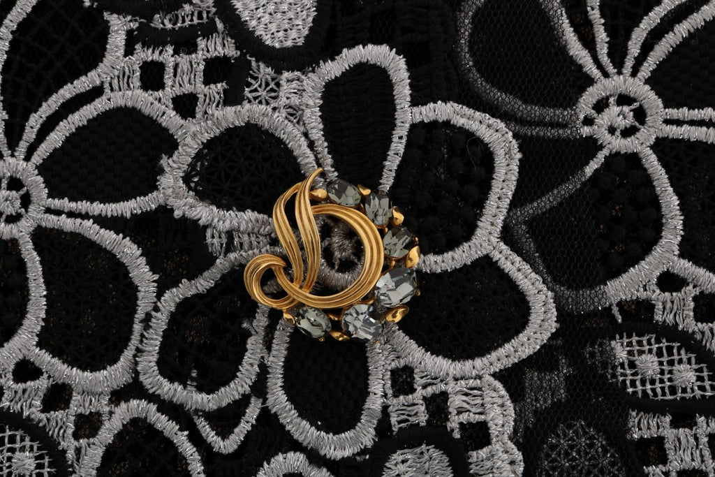 Dolce &amp; Gabbana Eleganter Spitzen-Minirock mit Kristalldetails