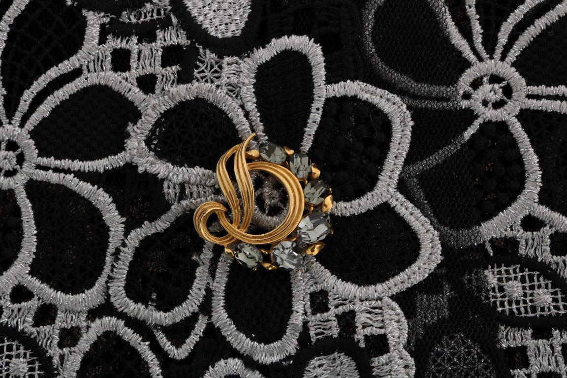 Dolce &amp; Gabbana Eleganter Spitzen-Minirock mit Kristalldetails