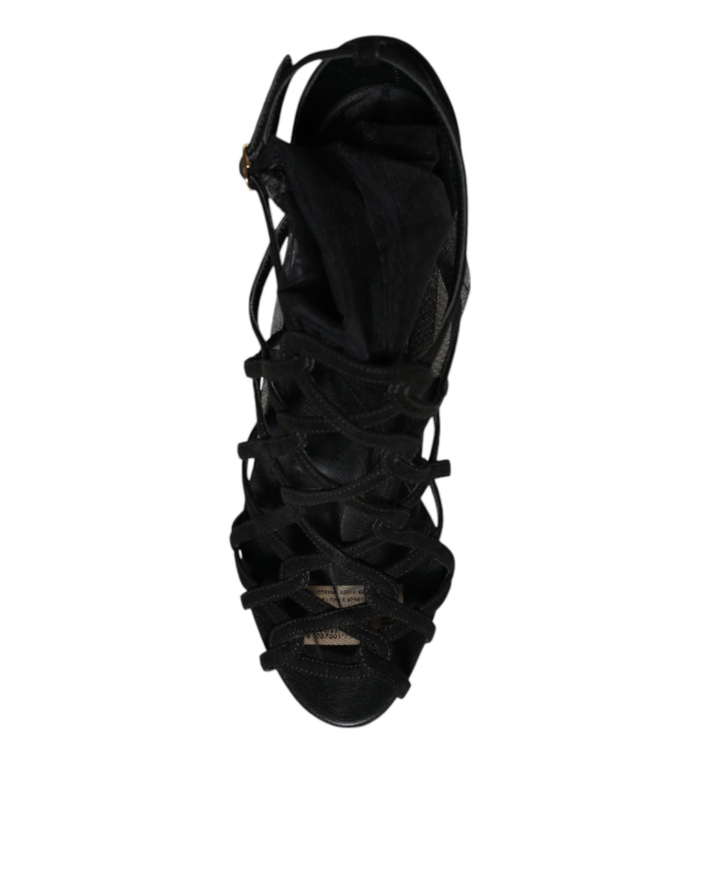 Dolce &amp; Gabbana Schwarze Tüll Stretch Heels Sandalen Schuhe