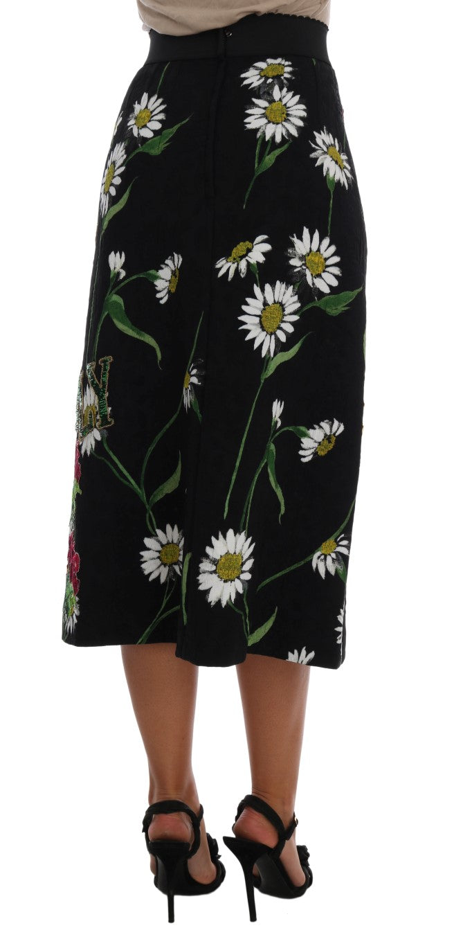 Dolce &amp; Gabbana Verzierter A-Linien-Rock bis zur Mitte der Wade