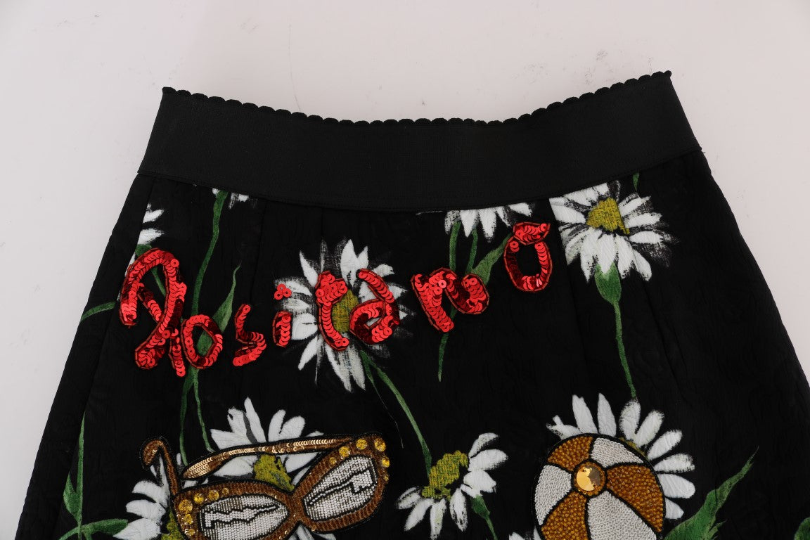 Dolce &amp; Gabbana Verzierter A-Linien-Rock bis zur Mitte der Wade