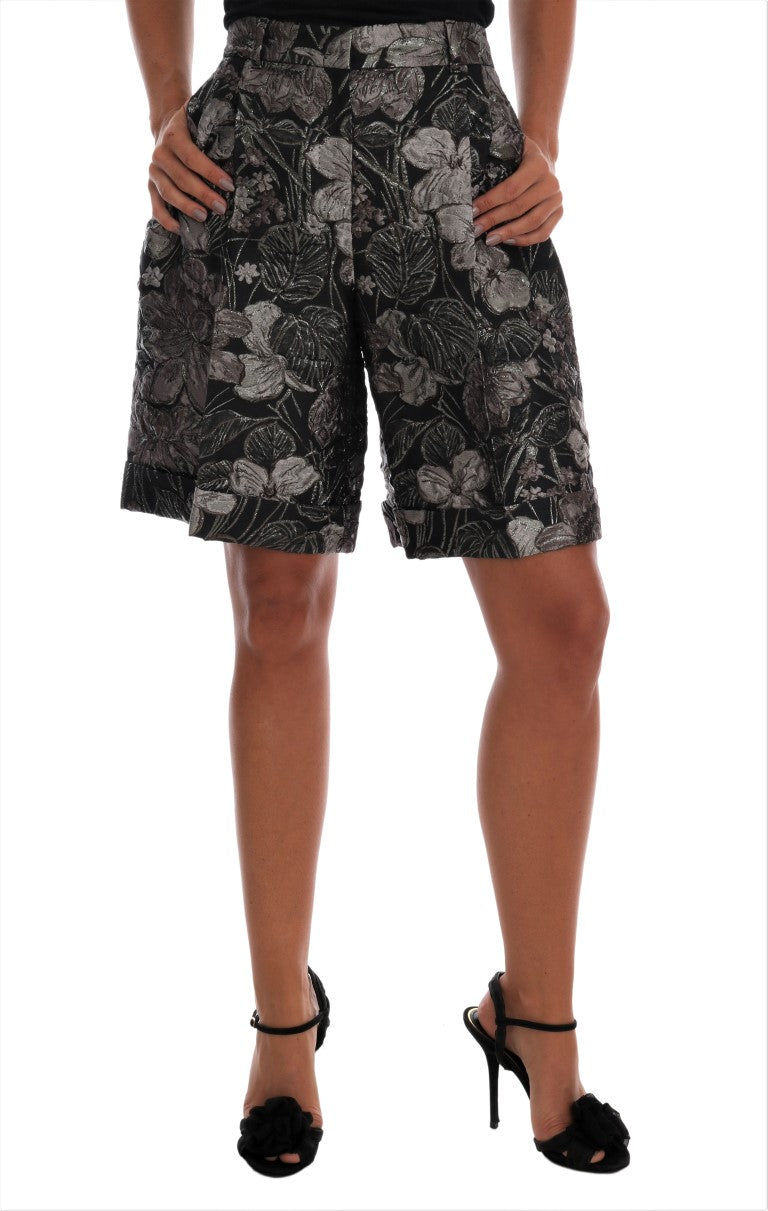 Dolce &amp; Gabbana Elegante Brokat-Shorts mit hoher Taille
