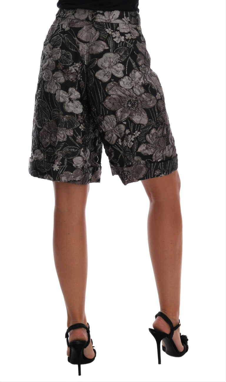Dolce &amp; Gabbana Elegante Brokat-Shorts mit hoher Taille
